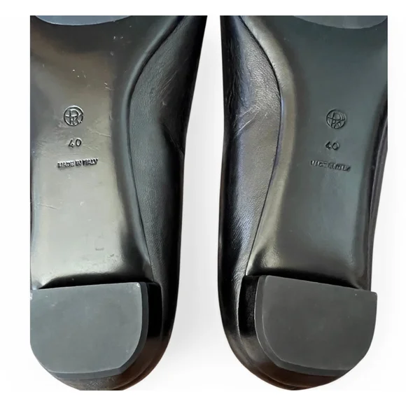 New The Row Claudette Black Leather Pointed Ballet Flats Size 9 $1009 Sold Out! - Picture 8 of 9